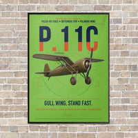 Thumbnail for PZL P.11c vertical canvas print - framed - light green background
