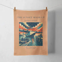 Thumbnail for VINTAGE G4277 - The Sunset Moor-Up - Designed Towels design on orange