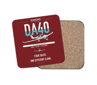 Thumbnail for Diamond DA40 design on dark red 1 piece coaster