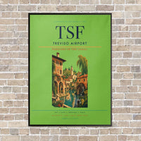 Thumbnail for Treviso Airport TSF vertical canvas print - framed - light green background