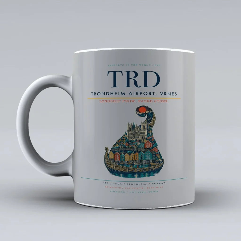 Trondheim Airport, Vrnes TRD Mug - Light Gray