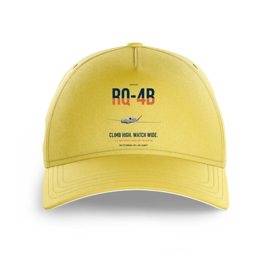 RQ-4B Global Hawk design on yellow printed hat
