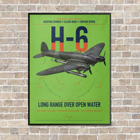Thumbnail for Heinkel He 111H-6 vertical canvas print - framed - light green background