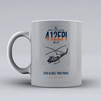 Thumbnail for Bell 412EPI design on light gray ceramic mug, double-side print