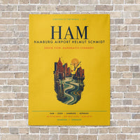Thumbnail for Hamburg Airport Helmut Schmidt HAM vertical canvas print - no frame - yellow background