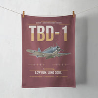 Thumbnail for TBD-1 Devastator design on dark red towel