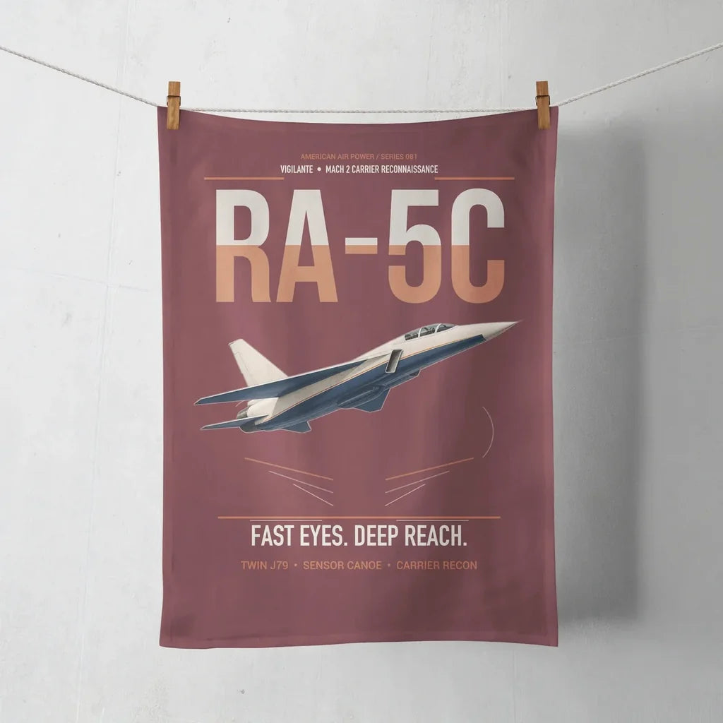 RA-5C Vigilante design on dark red towel