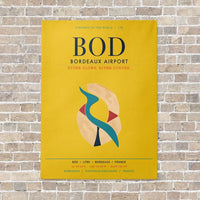 Thumbnail for Bordeaux Airport BOD vertical canvas print - no frame - yellow background