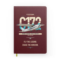 Thumbnail for Cessna 172 Skyhawk design on dark red notebook
