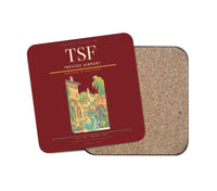 Thumbnail for Treviso Airport (TSF) design on dark red 1 piece coaster