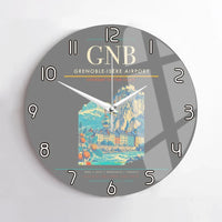 Thumbnail for Grenoble-Isère Airport (GNB) design on gray no frame wall clock
