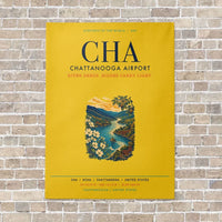 Thumbnail for Chattanooga Airport CHA vertical canvas print - no frame - yellow background