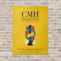 Thumbnail for John Glenn Columbus International Airport CMH vertical canvas print - no frame - yellow background