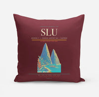 Thumbnail for George F. L. Charles Airport (SLU) design on dark red pillow