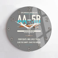 Thumbnail for Grumman American AA-5B Tiger design on gray no frame wall clock