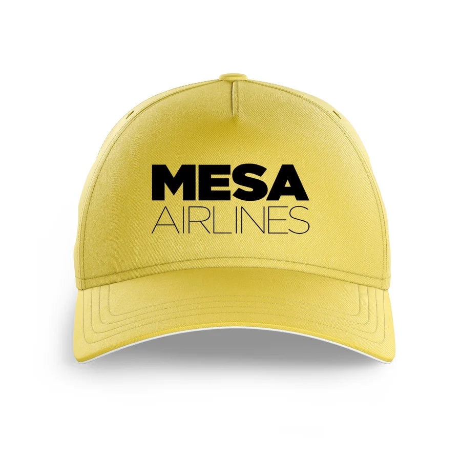 Mesa Airlines logo printed on yellow cap
