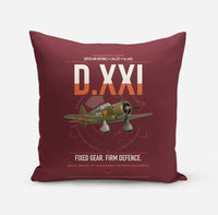 Thumbnail for Fokker D.XXI — Dutch LVA aircraft 221 design on dark red pillow