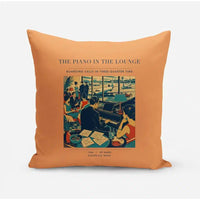 Thumbnail for VINTAGE G4301 - The Piano In The Lounge - Designed Pillows design on orange