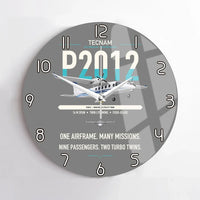 Thumbnail for Tecnam P2012 Traveller design on gray no frame wall clock