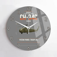 Thumbnail for Sikorsky CH-34C Choctaw design on gray no frame wall clock