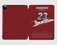 Thumbnail for Bombardier Learjet 23 design on dark red ipad tablet case