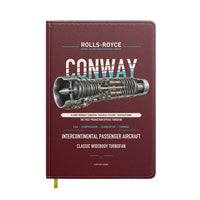 Thumbnail for CONWAY design on dark red notebook
