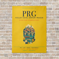 Thumbnail for Vaclav Havel Airport Prague PRG vertical canvas print - no frame - yellow background