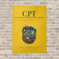 Thumbnail for Cape Town International Airport CPT vertical canvas print - no frame - yellow background