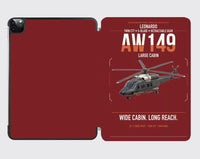 Thumbnail for Leonardo AW149 design on dark red ipad tablet case