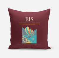 Thumbnail for Terrance B. Lettsome International Airport (EIS) design on dark red pillow
