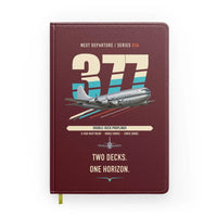 Thumbnail for Boeing 377 Stratocruiser design on dark red notebook