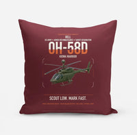 Thumbnail for Bell OH-58D Kiowa Warrior design on dark red pillow