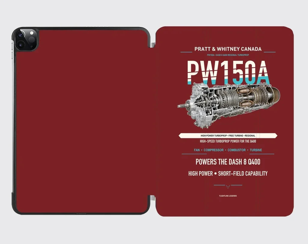 PW150A design on dark red ipad tablet case