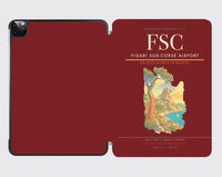 Thumbnail for Figari Sud-Corse Airport (FSC) design on dark red ipad tablet case