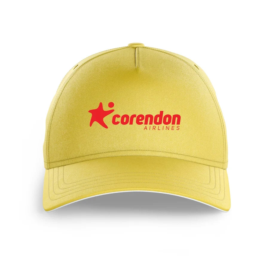 Corendon Airlines logo printed on yellow cap