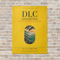 Thumbnail for Dalian Zhoushuizi International Airport DLC vertical canvas print - no frame - yellow background