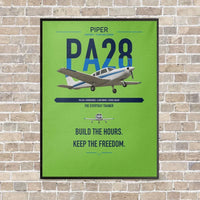 Thumbnail for Piper PA-28 Cherokee vertical canvas print - framed - light green background
