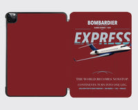 Thumbnail for Bombardier Global Express design on dark red ipad tablet case