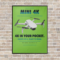 Thumbnail for DJI Mini 4K vertical canvas print - framed - light green background