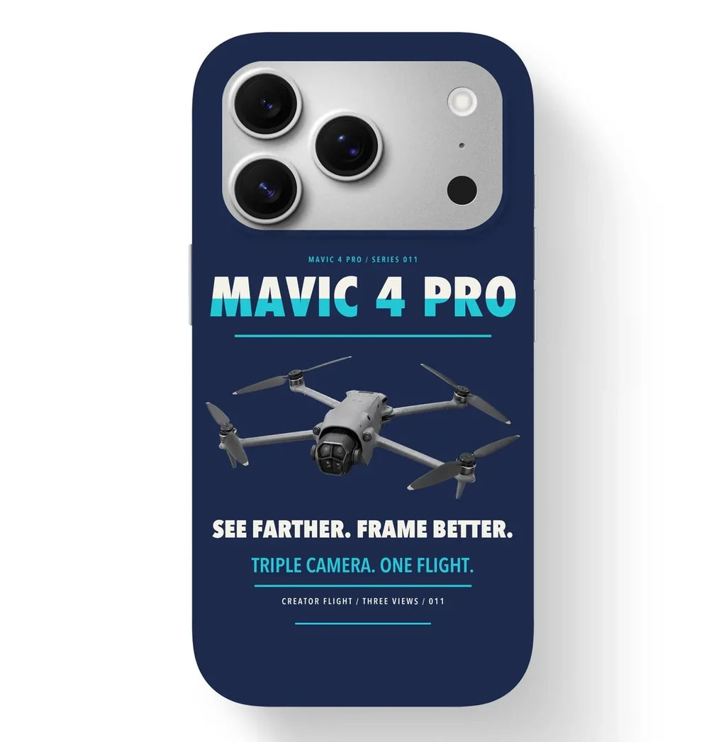 DJI Mavic 4 Pro Case design on navy blue iphone case