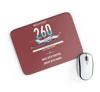 Thumbnail for Beechcraft King Air 260 design on dark red rectangle mouse pad