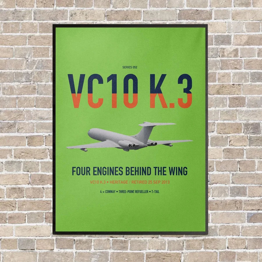 Vickers VC10 K.3 vertical canvas print - framed - light green background