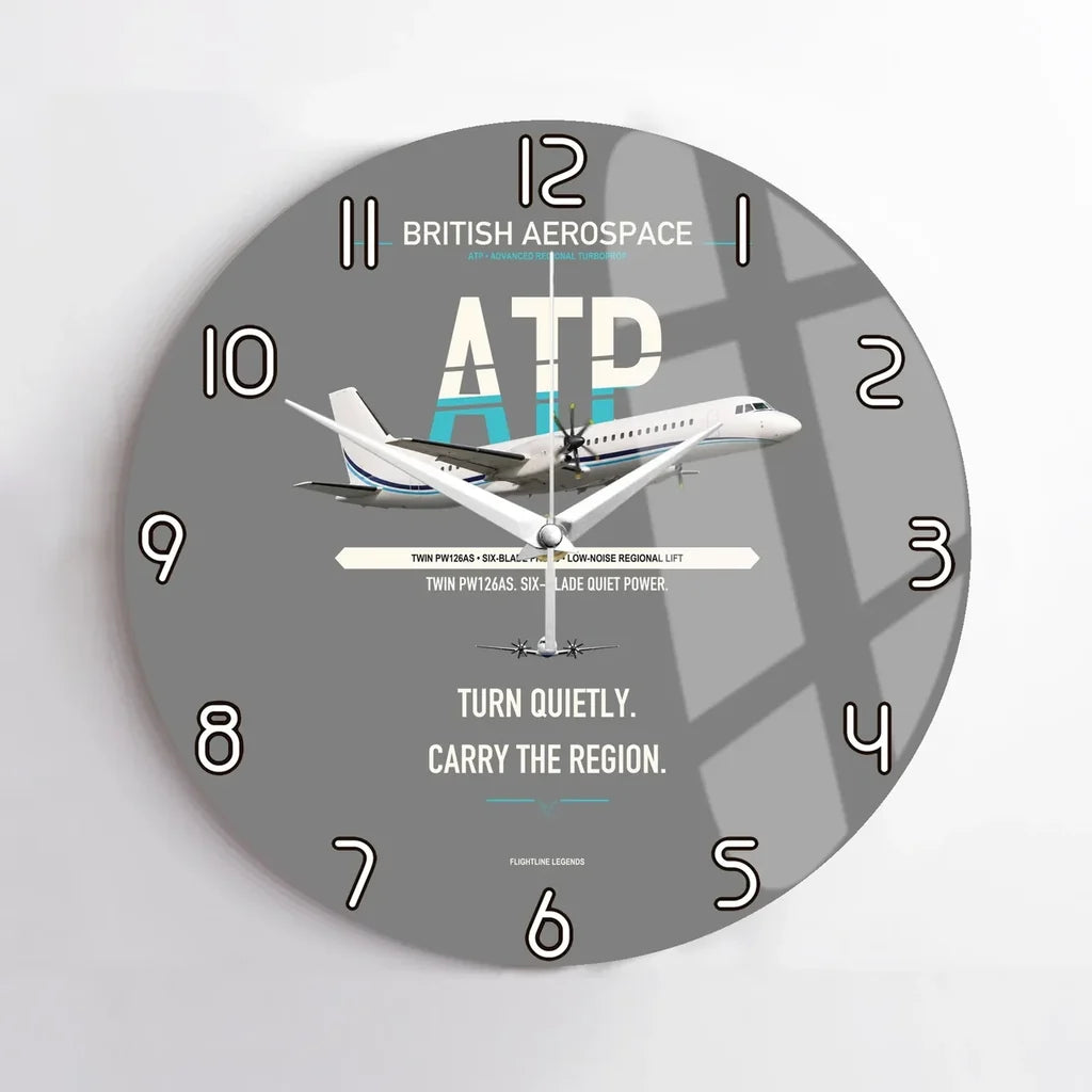 British Aerospace ATP design on gray no frame wall clock