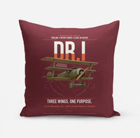 Thumbnail for Fokker Dr.I design on dark red pillow