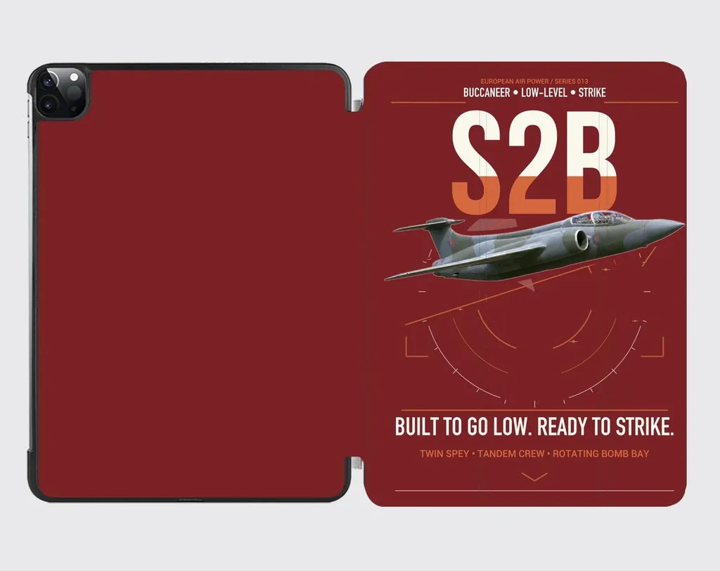 Blackburn Buccaneer S2B design on dark red ipad tablet case