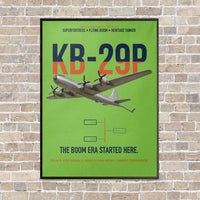 Thumbnail for KB-29P SUPERFORTRESS vertical canvas print - framed - light green background