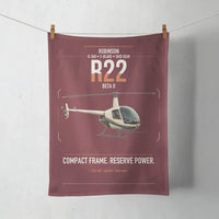 Thumbnail for Robinson R22 Beta II design on dark red towel