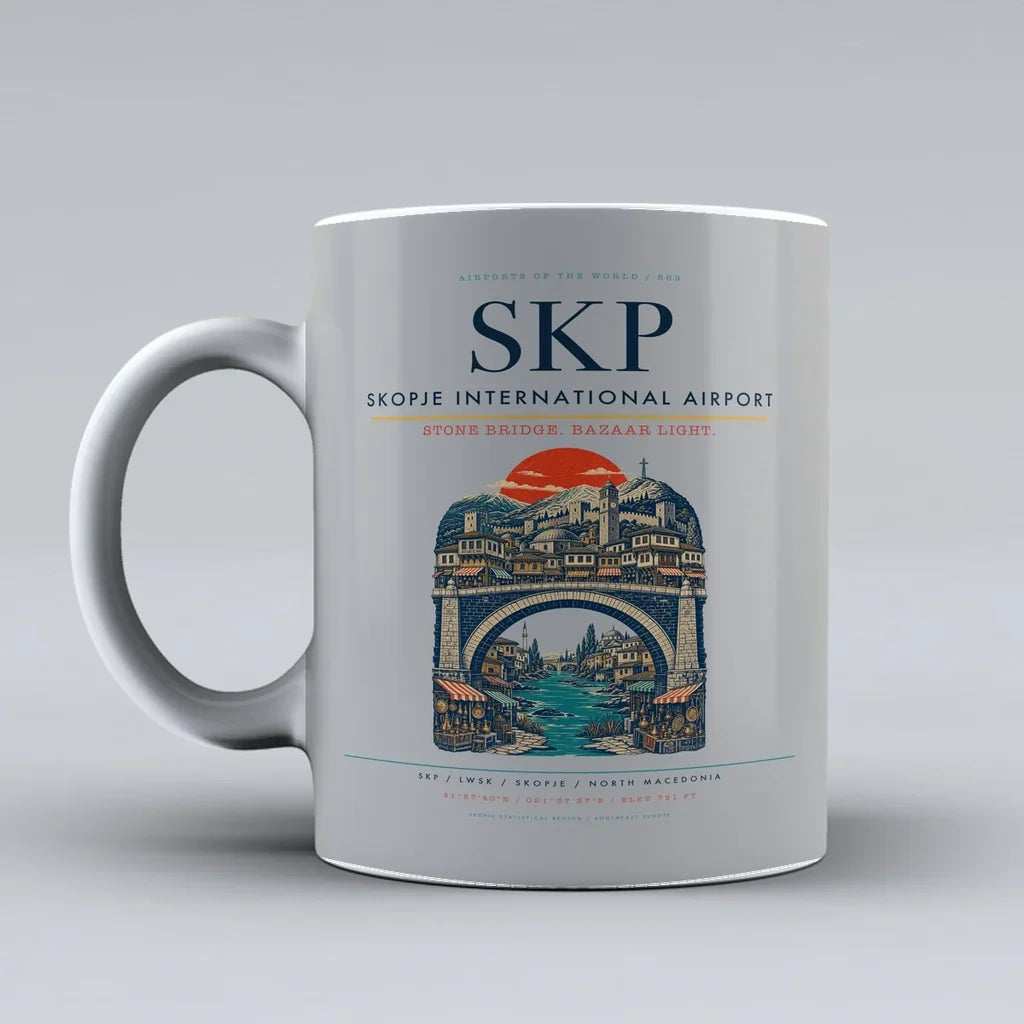 Skopje International Airport SKP Mug - Light Gray