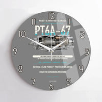 Thumbnail for PT6A-67 design on gray no frame wall clock