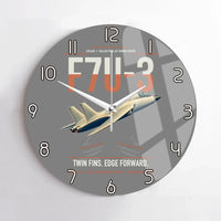 Thumbnail for F7U-3 Cutlass design on gray no frame wall clock